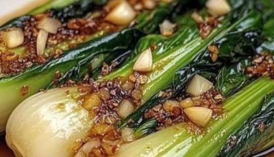 Garlic Soy Glazed Baby Bok Choy
