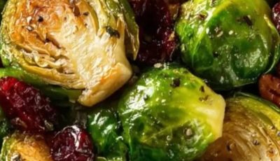 Cranberry Pecan Brussels Sprouts