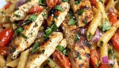 Grilled Chicken Pasta with Cherry Tomatoes & Herbs